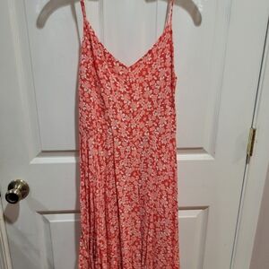 Gap Floral Orange Spaghetti Strap Dress